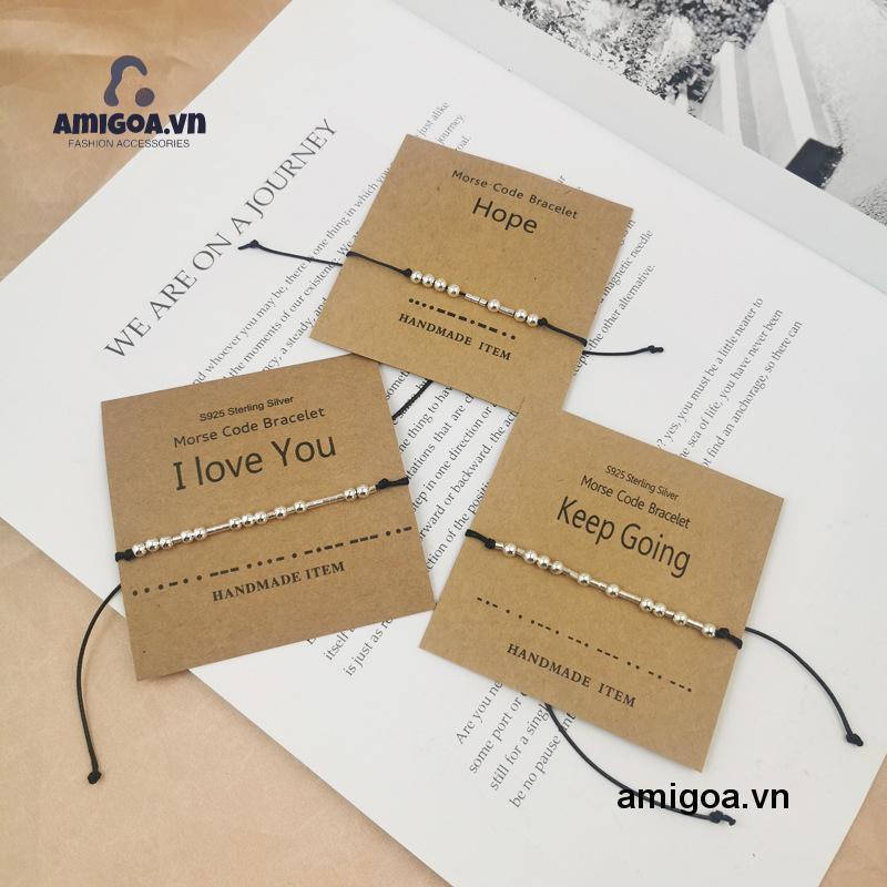 ✨✨Vòng Tay Dây Bện Thiết Kế Phong Cách Mã Morse Dành Cho Cặp Đôi