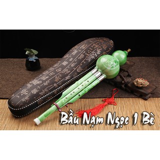 Sáo bầu xanh ngọc 1 bè  tặng kèm bao da + dây treo _ Sáo Trúc Oanh Cún