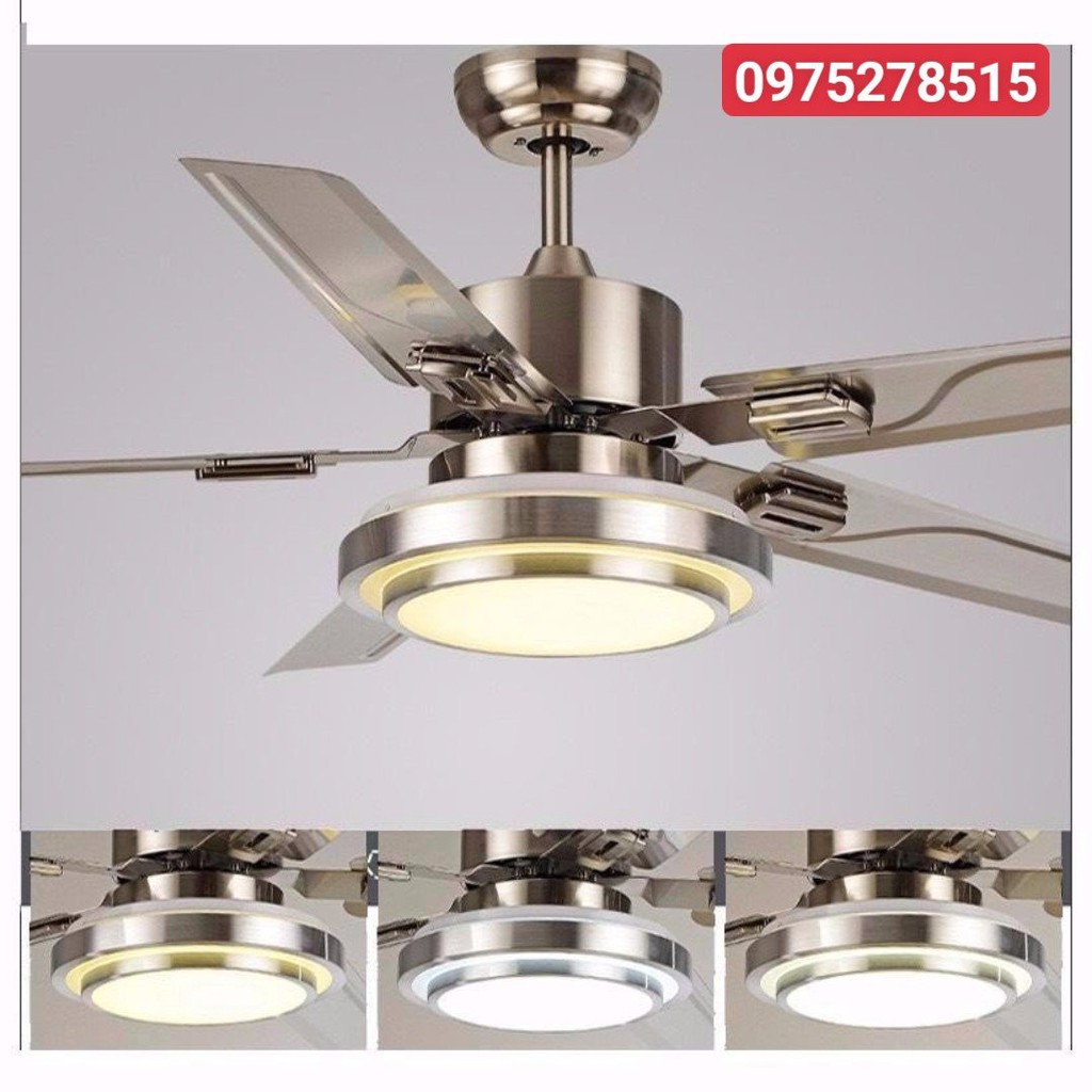 Quạt Trần Động Cơ Lõi Đồng INOX-05, Có 2 Chiều Gió- 3 Chế Độ Đèn LED,Đường kính quạt 1m35,Có Điều Từ Xa [Bảo Hành 5 Năm] | BigBuy360 - bigbuy360.vn