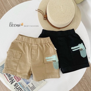Quần Short Kaki Cá Sấu Bé Trai Đen/Be-MS61