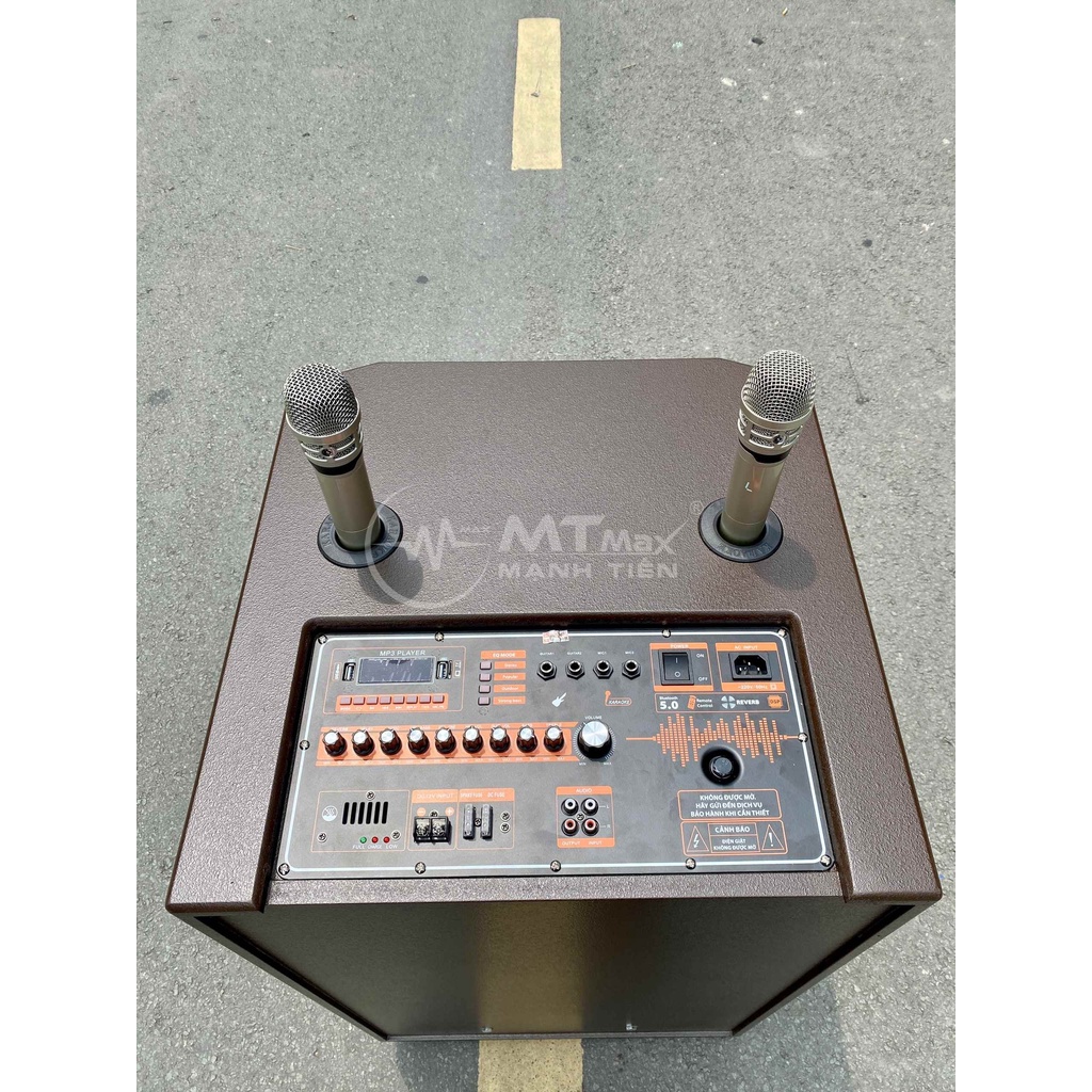 Loa kéo karaoke MTMAX BK88 bass 50 công suất lớn 3 đường tiếng kèm 2 micro không UHF echo  reverb chỉnh sẵn EQ siêu hay