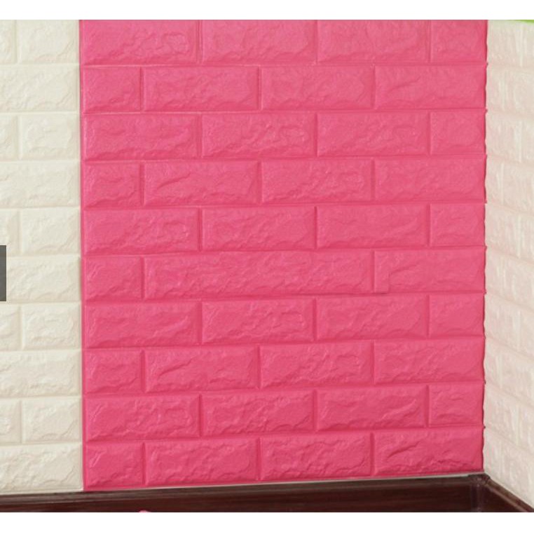 (Freeship 50k) Mút xốp dán tường giả gạch dày 5mm màu hồng tại TpHCM