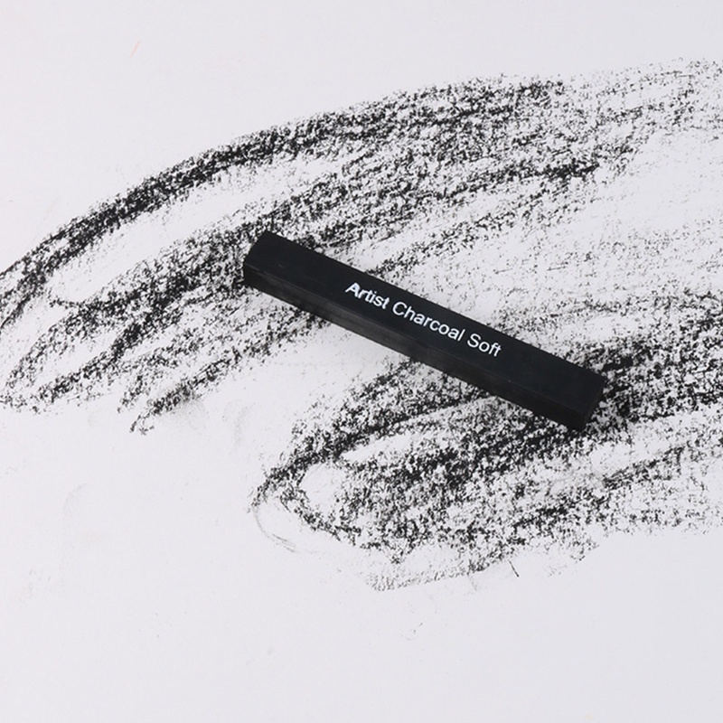 Set 6 Bút Chì Nén Bằng Than Tre Hình Vuông Màu Đen Dành Cho Họa Sĩ