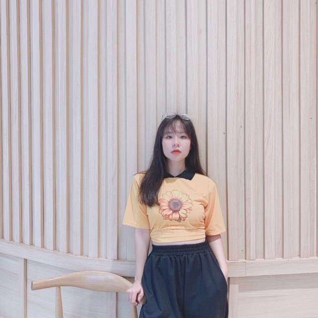 FREESHIP 50K - Áo Croptop Ullzang Hoa Cúc