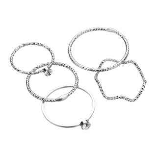 Set 5 Nhẫn Đốt Ngón Tay Đính Đá Pha Lê
