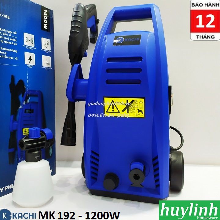 FREESHIP Máy phun xịt rửa cao áp Kachi MK72 - 1400W Tặng kèm 2m ống hút nước (MK192 thay thế MK72)