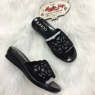 Dép lê nữ cao 3cm cho mẹ cho người trung tuổi lưới hoa