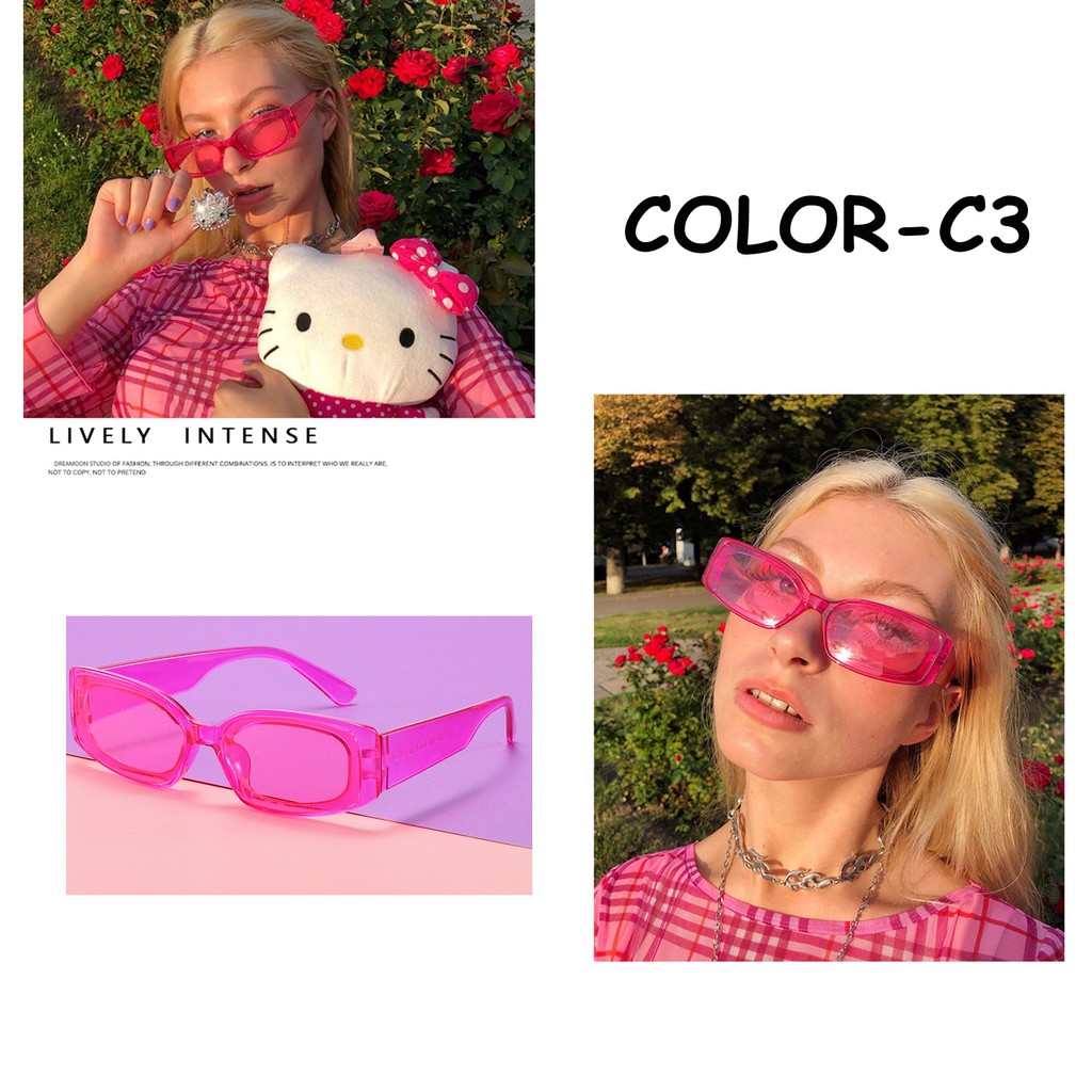 Kính râm thời trang gọng chữ nhật phong cách hip hop cá tính cho cả nam và nữ