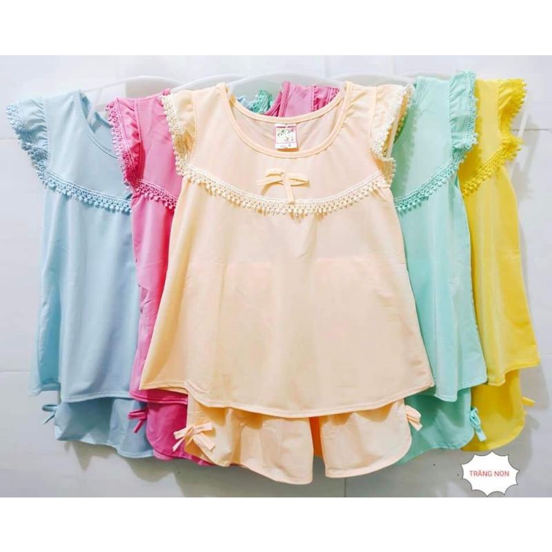 Bộ quần áo thun lạnh cánh tiên dễ thương cho bé gái. Đồ bộ bé gái