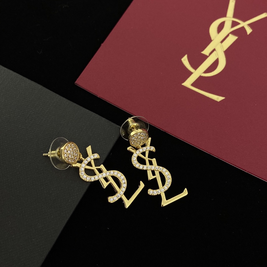 Khuyên Tai Kim Loại Bạc 925 Đính Kim Cương Không Gây Dị Ứng Phong Cách Mới Cho Nữ