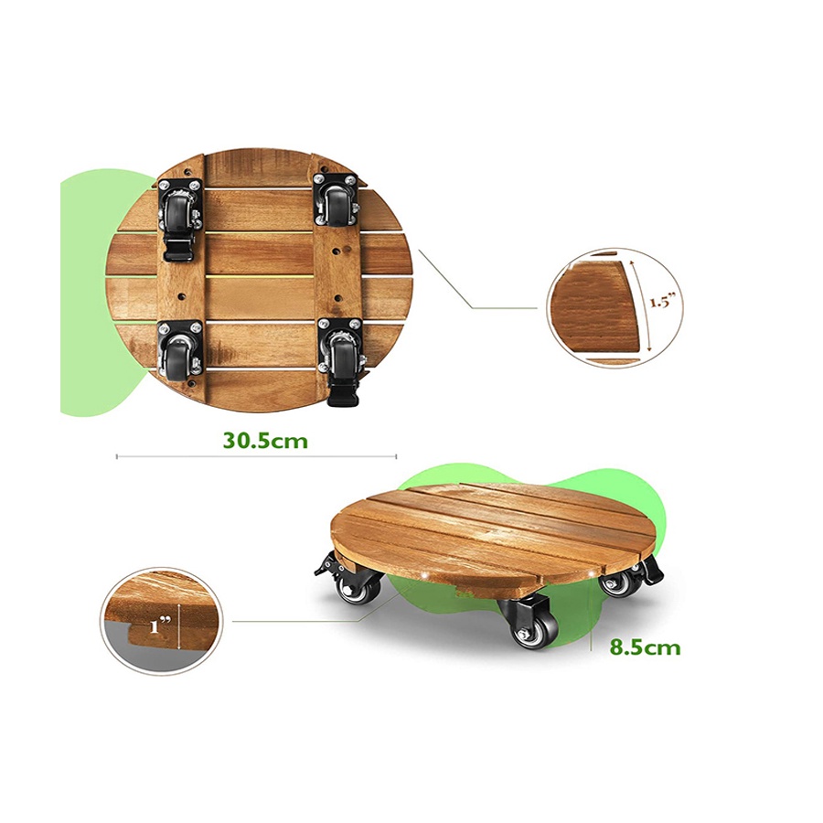 Đế để chậu cây có 4 bánh xe - Đế Chậu Cây Có Bánh Xe - Kệ giá đỡ chậu hoa cây cảnh