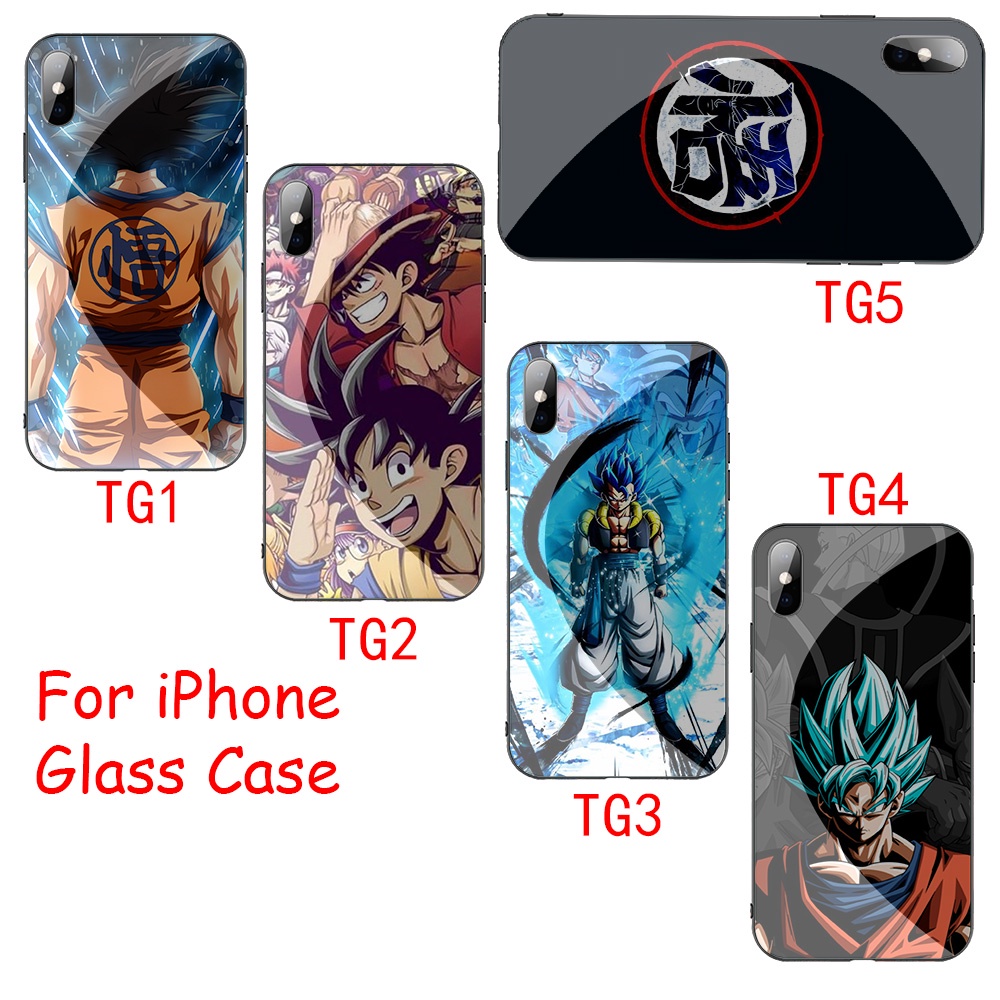 Ốp Điện Thoại Kính Cường Lực Cạnh Mềm In Hình Anime Dragon Ball z Cho Apple iPhone X 12 Mini Pro Max RCZ10