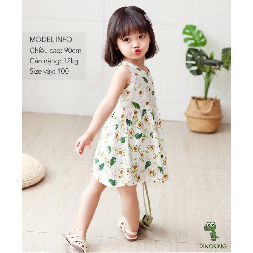 Đầm thun bé gái DINOKING Váy trẻ em mùa hè chất cotton hoa nhí đẹp xinh dễ thương cho bé 1 - 6 tuổi VA05  ྇