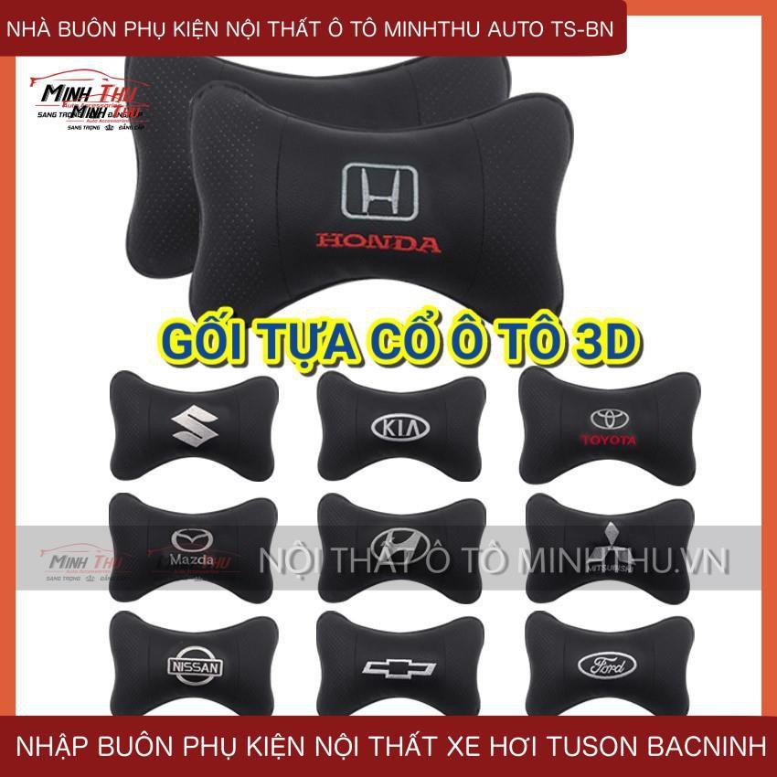 Gối Tựa Đầu 3D Xe Hơi Có Thêu Logo Hãng Xe Honda, Hyundai, Kia , Toyota, Mazda, Ford, Chevrolet, Mercedes, Nissan..