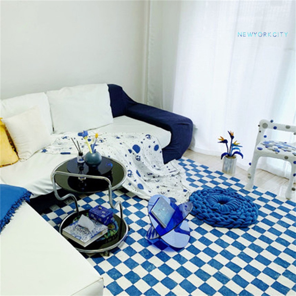 Thảm Polyester Dày Họa Tiết Bàn Cờ Vua Sáng Tạo Trang Trí Nhà Cửa