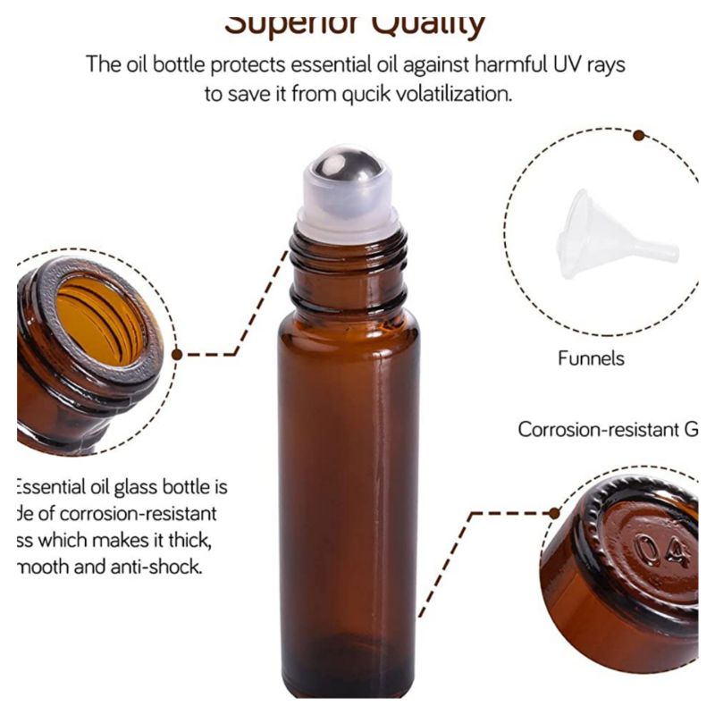 Combo 5 chai thủy Tinh nâu 10ml dùng chiết đựng nước hoa ả rập ai cập son môi dạng lỏng