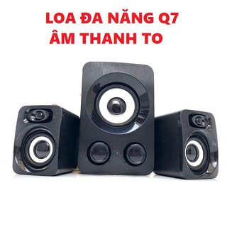 [Bass Cực Mạnh] Bộ 3 Loa Vi Tính PC Cao Cấp Q7  2.1 - Loa vi tính Âm Bass Echo Hay - Nhỏ Gọn