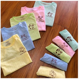Bộ cộc tay noubaby thông hơi thoáng mát cho bé