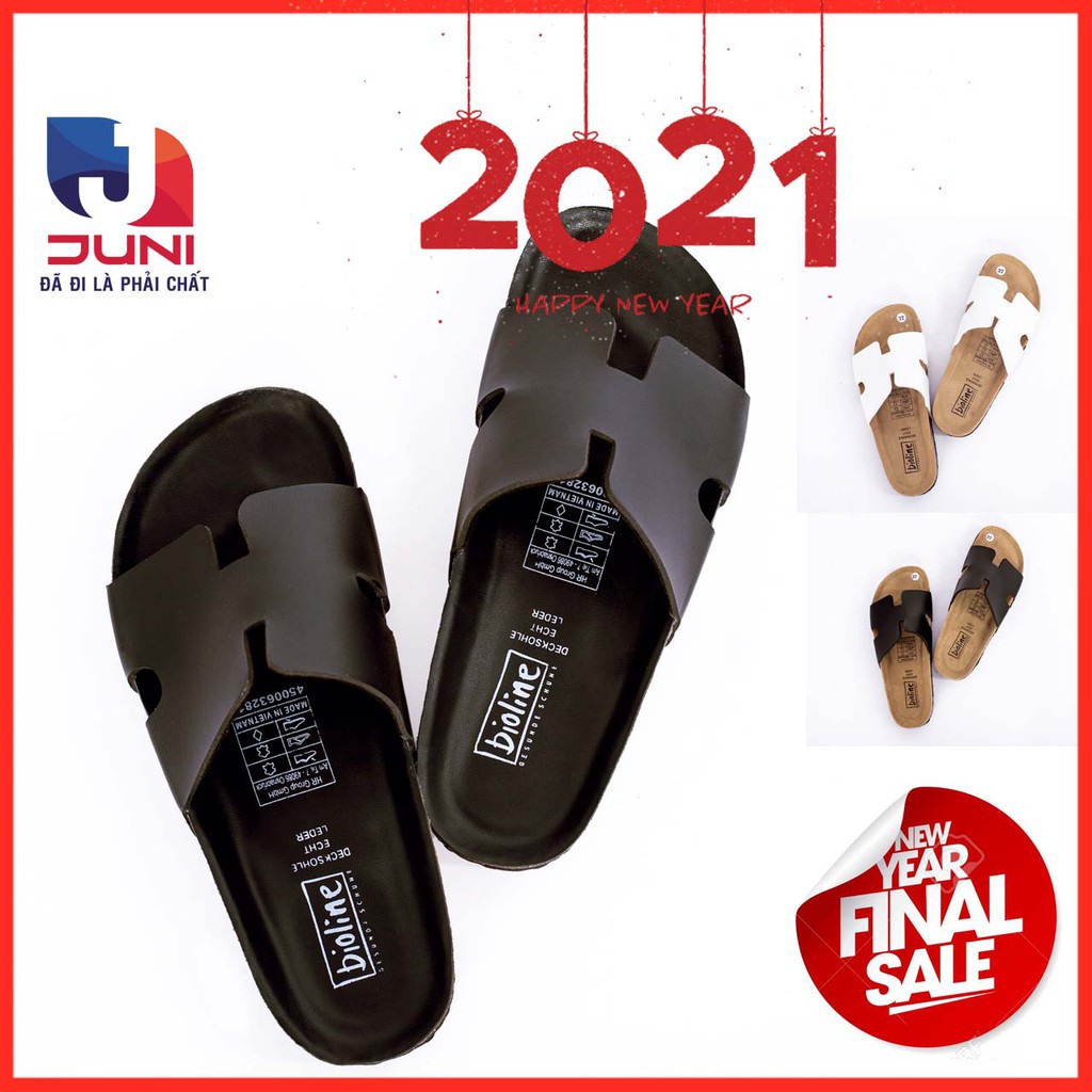 [DA PU-CHỐNG NƯỚC] PU04- Dép sandal chữ H Unisex da PU, đế trấu Bioline Birken - Xuất khẩu châu Âu - Juni Store