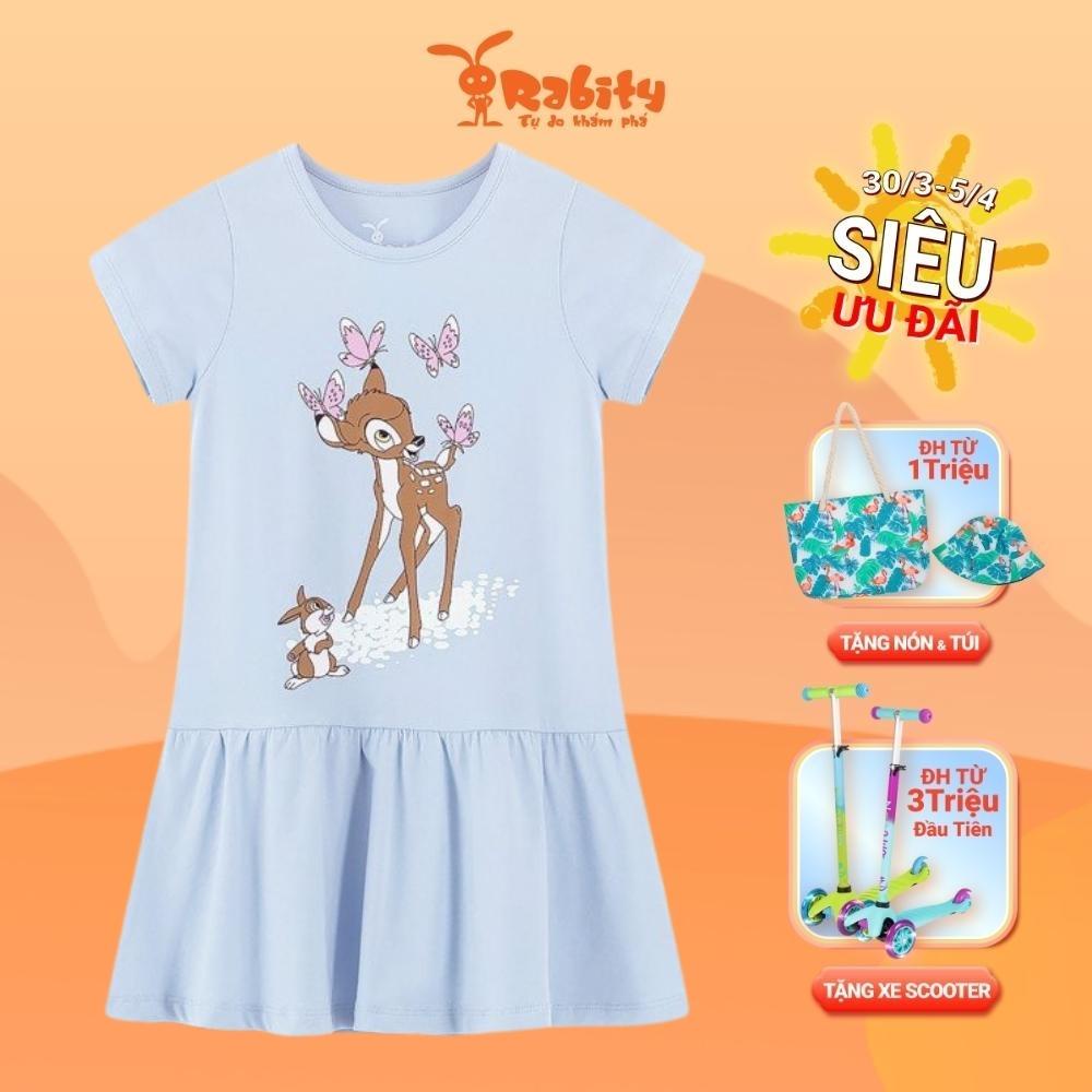 Đầm ngắn xinh xắn bé gái Rabity màu sắc tươi tắn cho trẻ em cotton thun co giãn 90239.91157