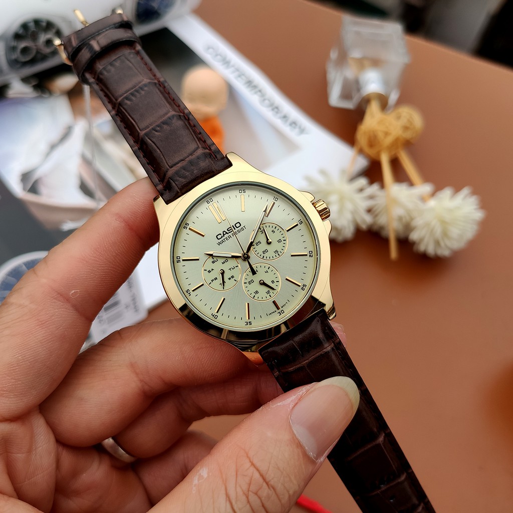 Đồng hồ nam Casio 💖MTP-V300GL-9A 𝐅𝐑𝐄𝐄𝐒𝐇𝐈𝐏💖 Đồng hồ Casio MTP-V300GL-9AUDF mặt vàng cực sang trọng | BigBuy360 - bigbuy360.vn