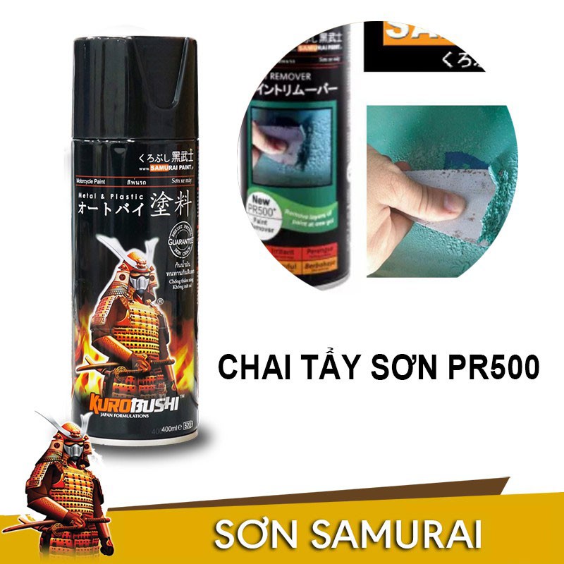 Chai Xịt Tẩy Sơn/ Tẩy Decal/ Tẩy Keo Samurai PR500 Chính Hãng