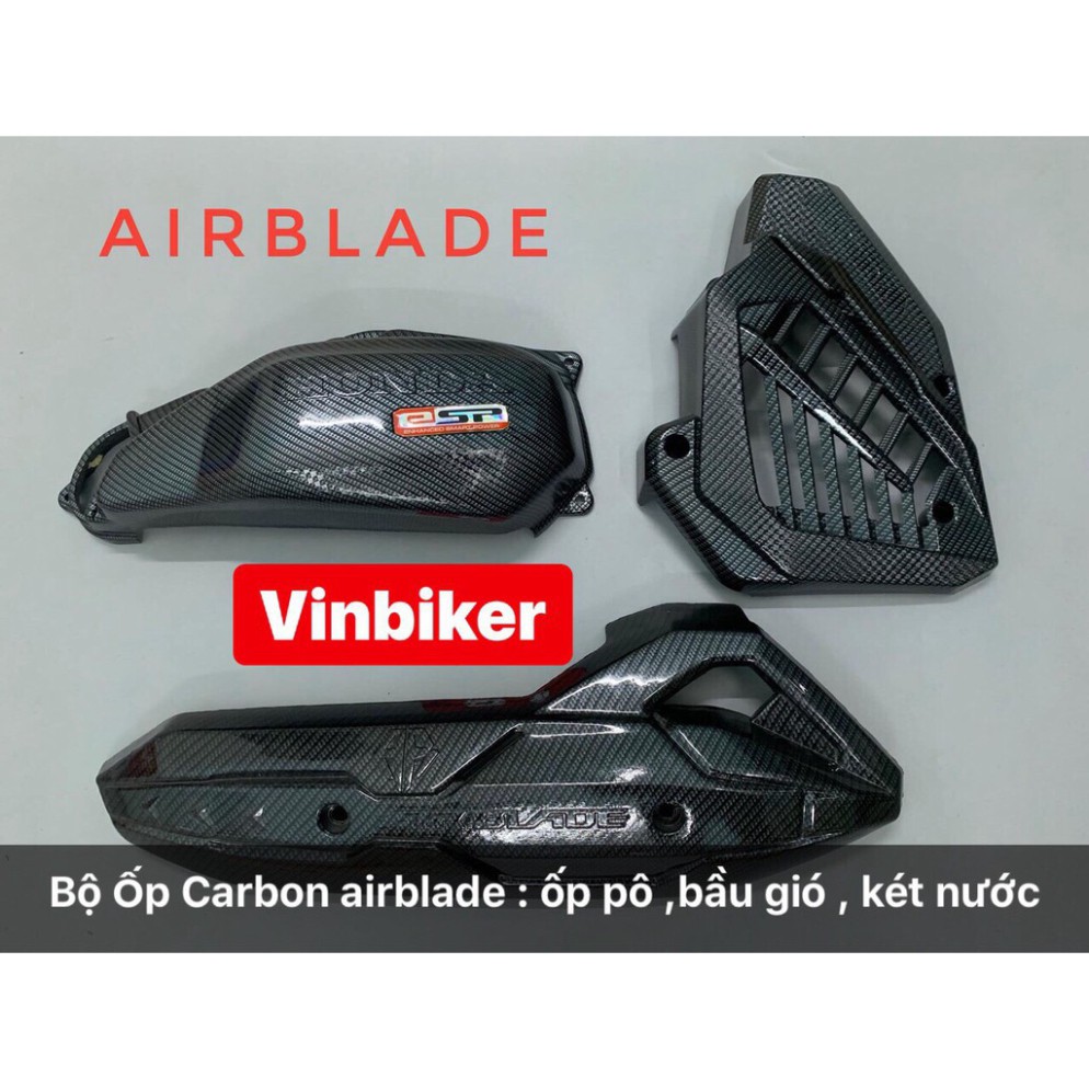 Combo 3 Món Phụ kiện Carbon Honda Air Blade 2016-2019 ( Chụp Pô , Bầu Gió , Két Nước)