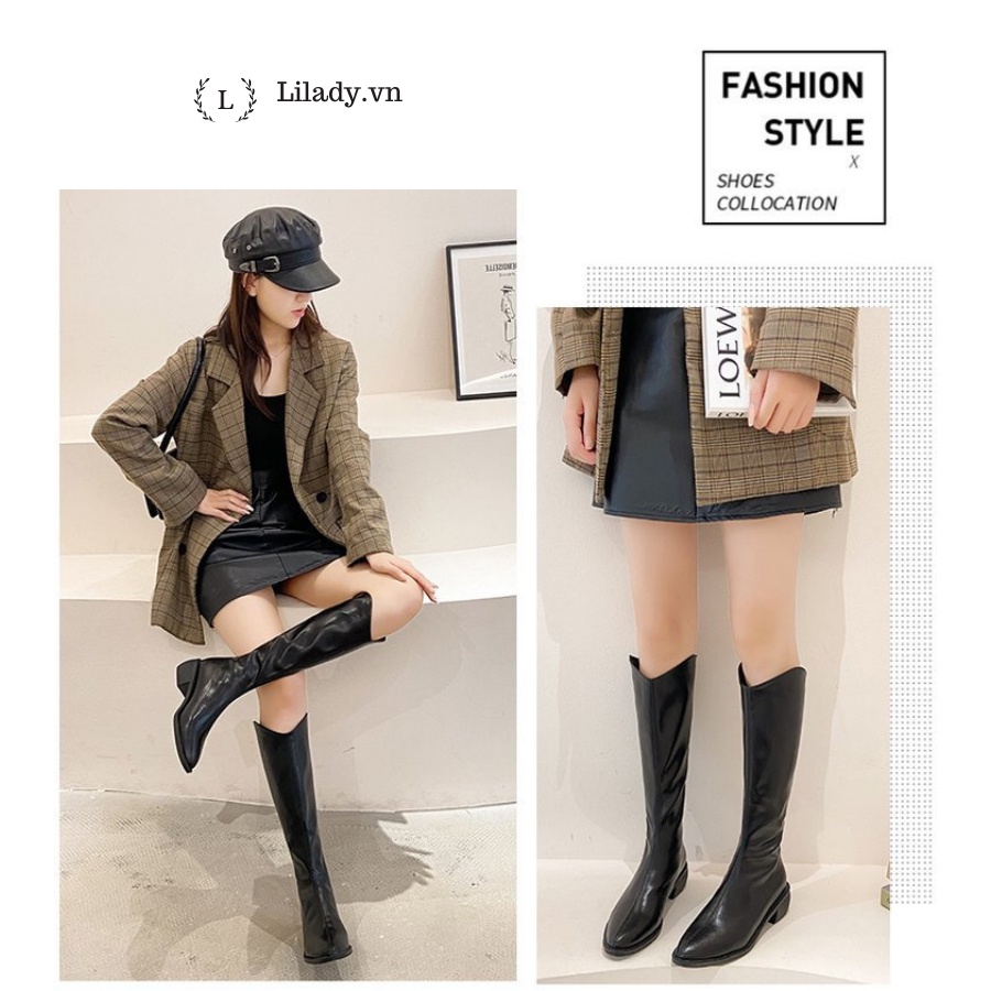 Boot đùi cao cổ đế bệt có séc khoá 3-4 phân cao cổ ulzzang big size | BigBuy360 - bigbuy360.vn