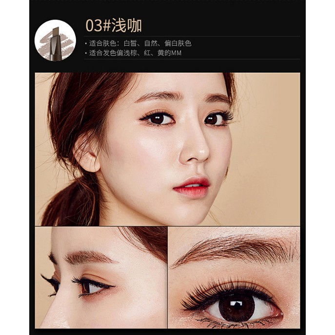 Bút kẻ lông mày hai đầu xoay tự động chống thấm nước và mồ hôi trang điểm tự nhiên lâu trôi | BigBuy360 - bigbuy360.vn