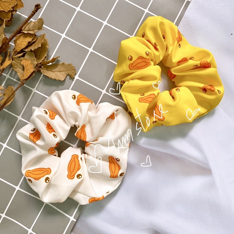 Dây cột tóc vải scrunchies gấu dâu lotso ếch xanh cute vải đẹp TÍM STORE