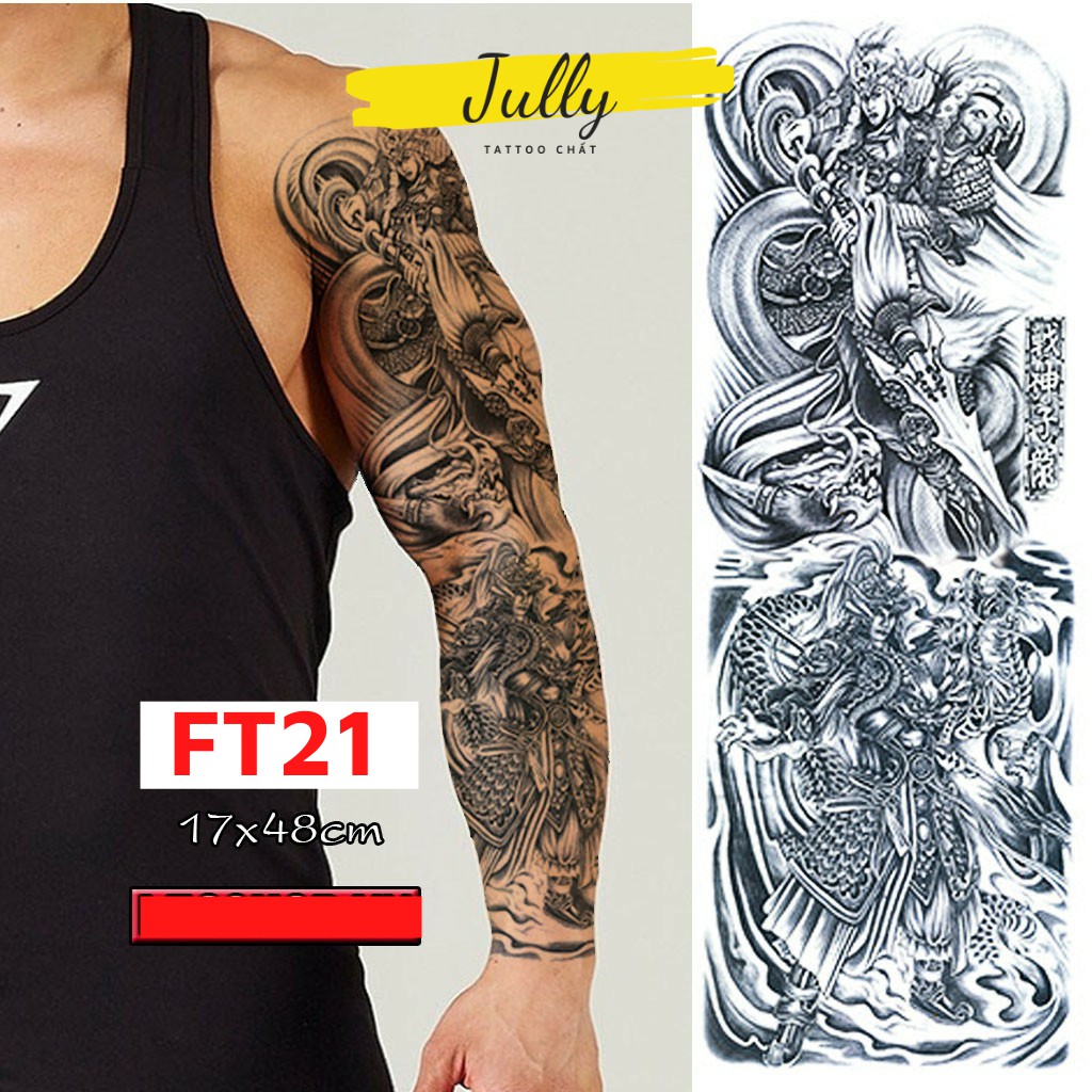 Hình xăm dán kín tay, full, bít tay triệu tử long, triệu vân, xăm tạm thời chống nước JULLY Tattoo chất