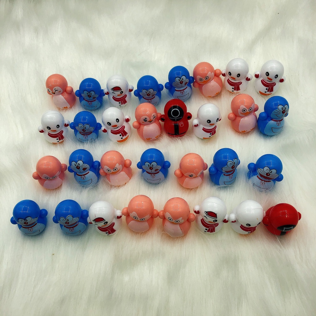 Đồ Chơi Lật Đật Mini Nhiều Phiên Bản Squid Game hot, Doremon, Noel Người Tuyết, Chim Cánh Cụt Cho Bé