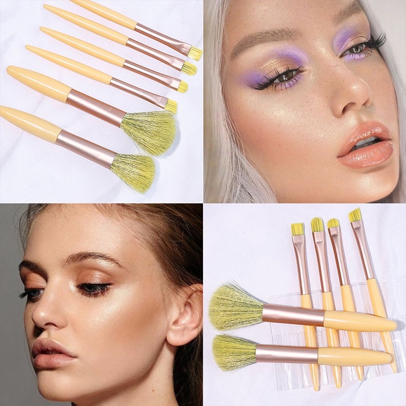 Set 6 Cọ Trang Điểm Phấn Mắt Má Hồng Lông Mềm Kích Thước Nhỏ Gọn