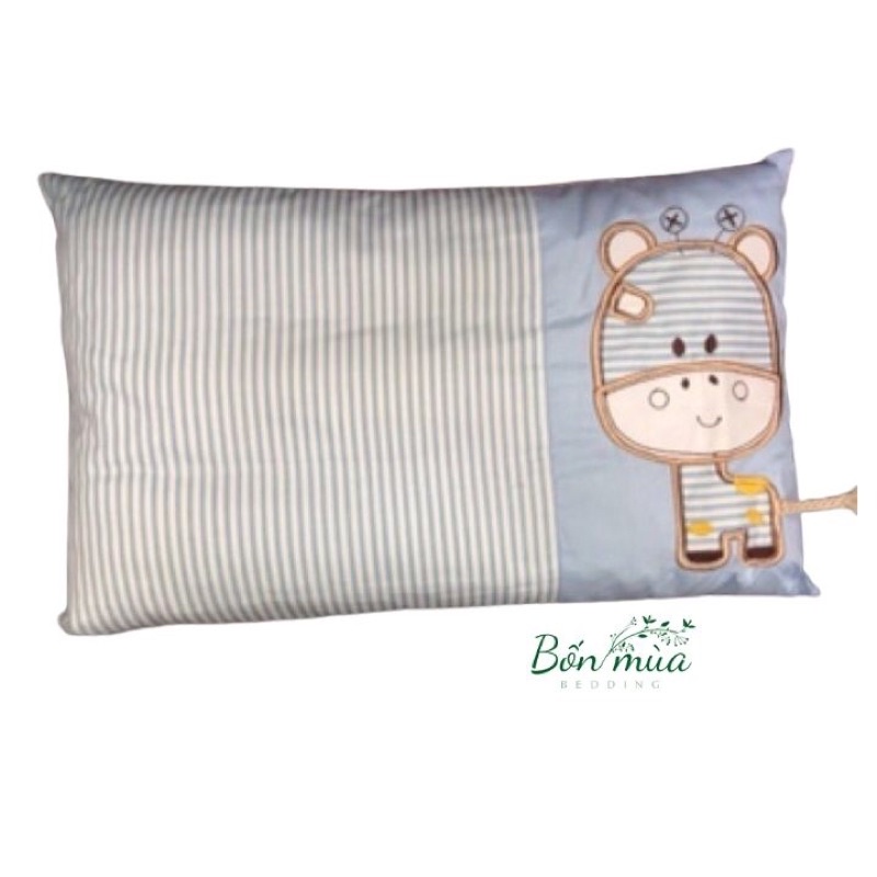 Gối Trẻ Em Bốn Mùa Bedding chất liệu cotton 100% [MỀM MỊN, AN TOÀN], hoạ tiết thêu đáng yêu, kích thước 25x45cm/ 30x50cm