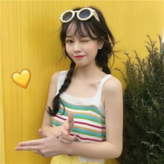 Áo len 2 dây sọc ngang Hàn Quốc