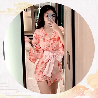 Váy ngủ kimono sexy áo choàng ngủ hoa anh đào xinh xắn BT152