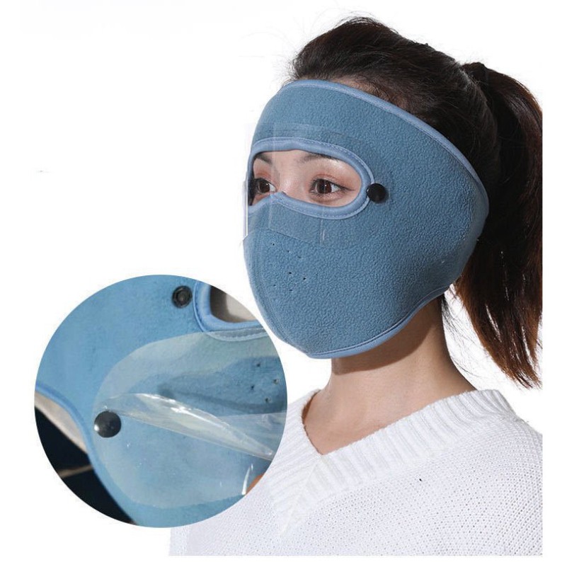 (Hàng loại 1) Khẩu trang Ninja lót nỉ bảo vệ mắt - Khẩu trang có kính che trán kín mặt