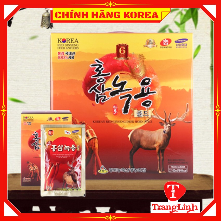 Nước hồng sâm nhung hươu Kanghwa hàn quốc, hộp 30 gói - tranglinhkorea