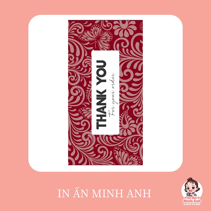 Tem dán niêm phong, tem dán túi giấy, sticker có keo dán sẵn, nhãn dán niêm phong hộp carton kích thước 6x3 cm DCDN04
