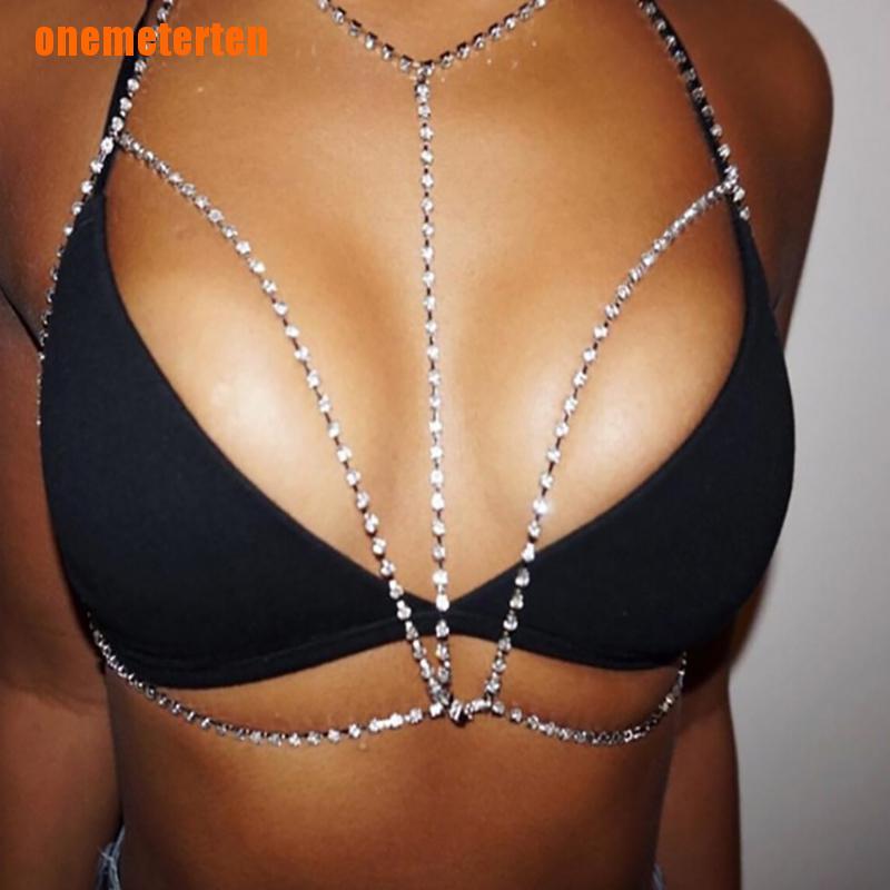Dây chuỗi cơ thể bikini mắt xích kim loại đính đá pha lê