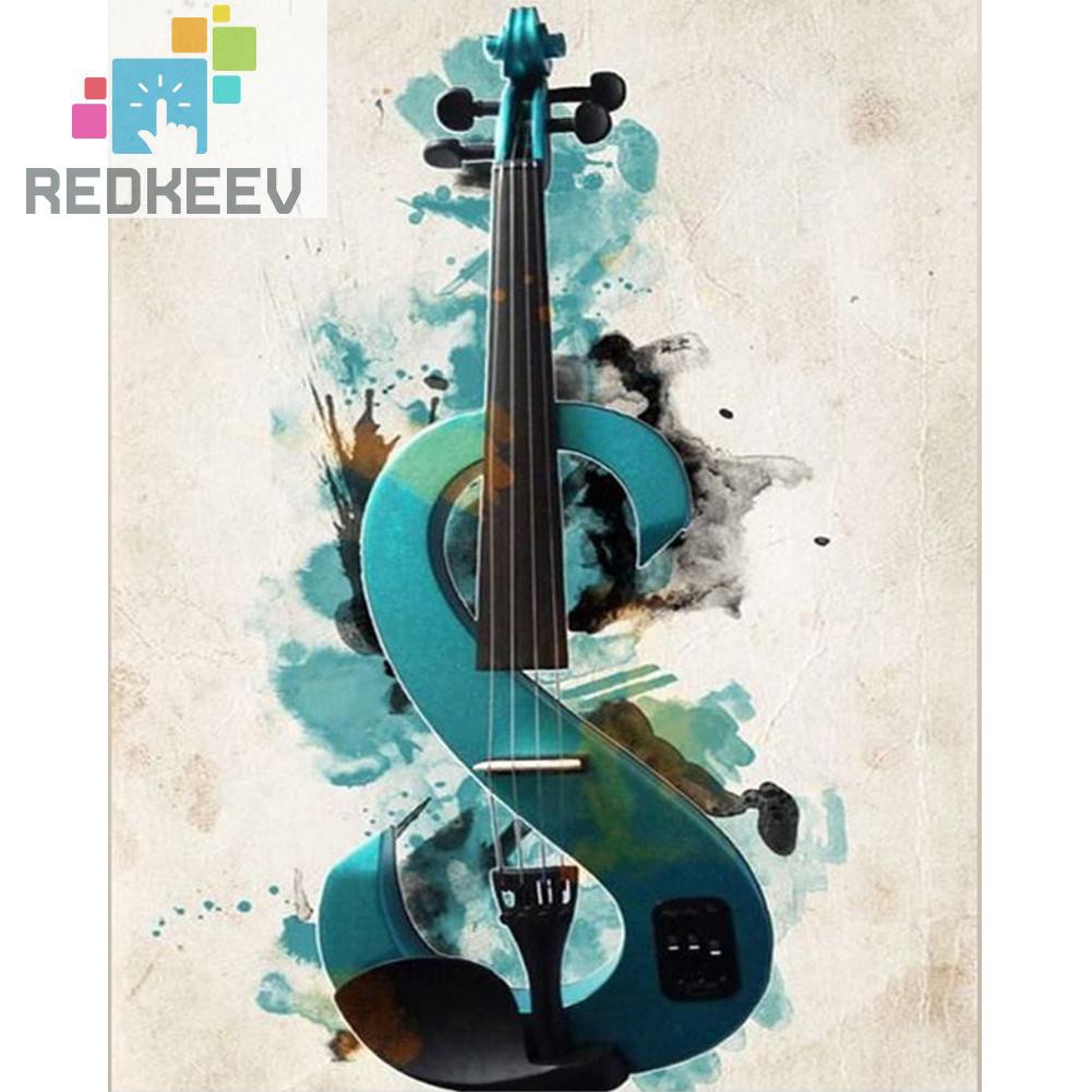 Bộ Tranh Đính Đá 5d Tự Làm Hình Đàn Guitar Redkeev 1.13