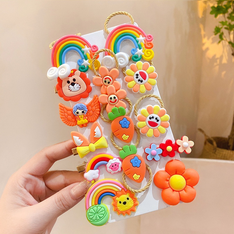 Set 14 Kẹp Tóc Hình Hoa Bướm Dễ Thương Cho Bé Gái