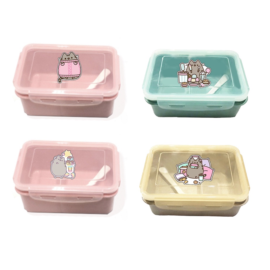 hộp cơm vuông bare bear HCV4 molang gấu brown tonton capoo khủng long hoàng đế mèo bé đào pusheen hộp đựng thực phầm PP