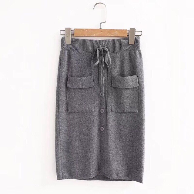 Chân váy len , có túi. - Form đẹp