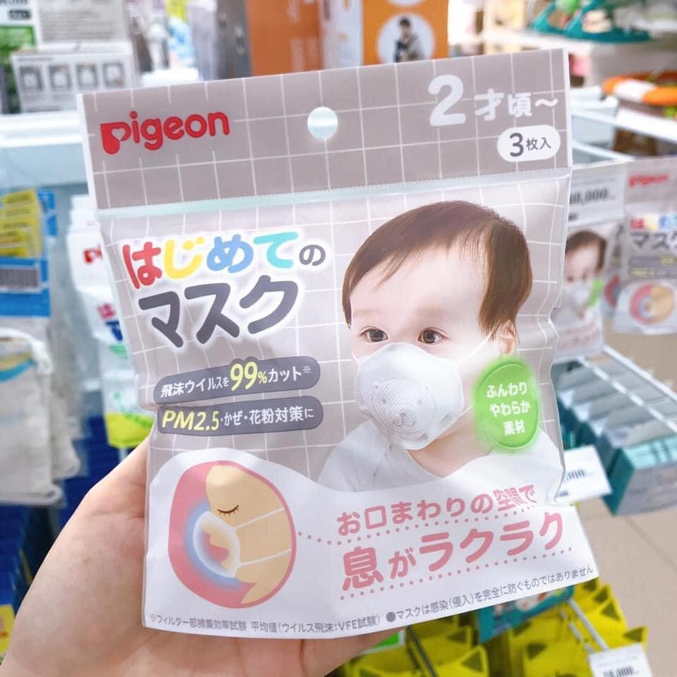 Khẩu Trang Gấu Pigeon Cho Bé Nội Địa Nhật Set 3c, Kháng Khuẩn Đi Tiêm, Chống Dịch An Toàn