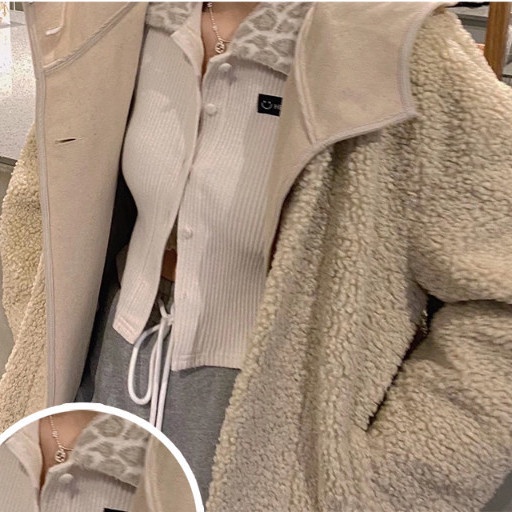 Áo polo Ngắn Tay Họa Tiết Da Báo Phong Cách Retro Hàn Quốc