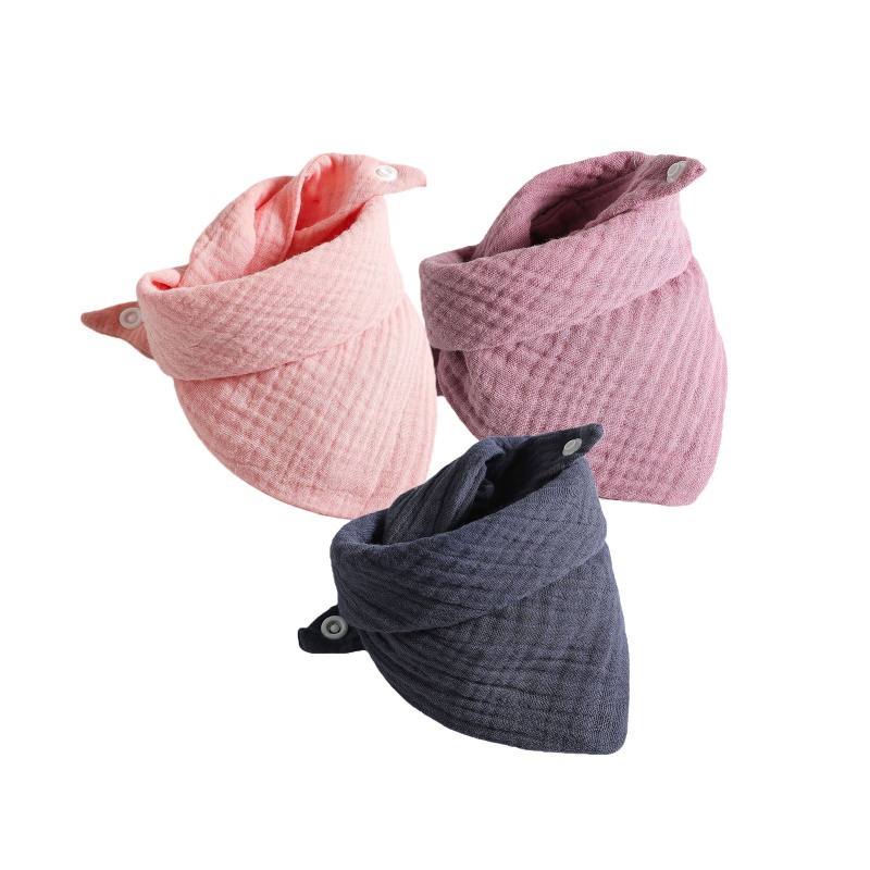 Set 3 Yếm Ăn Tam Giác Bằng Cotton Mềm Mại Điều Chỉnh Được Cho Bé