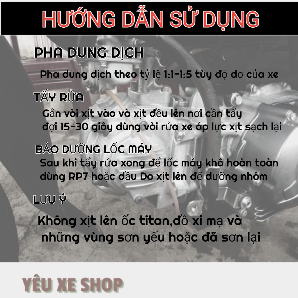 COMBO 20 CHAI DUNG DỊCH TẨY RỬA ĐẦU BÒ LỐC MÁY SIÊU MẠNH SUPER CLEAN