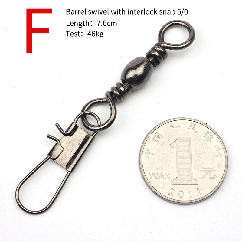 Bộ 10 Cái size Lớn 4 / 0 Chất Lượng Cao# Thùng Cuộn Câu Cá Biển Với Móc Khóa Xoay Đẹp Mắt An Toàn