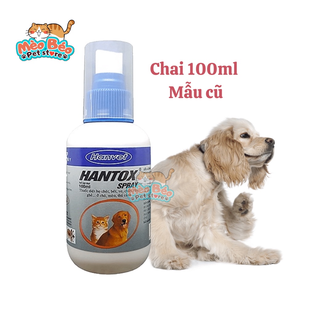 Xịt Hantox Spray diệt bọ chét ve chấy rận ghẻ chó mèo 100ml,300ml - diệt các loại bọ trên gia súc gia cầm